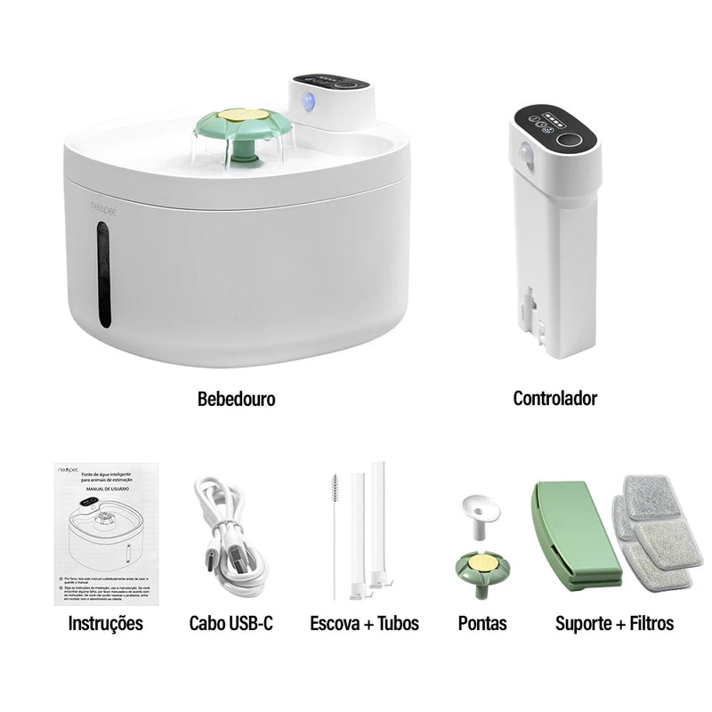 Newpet 2.6L Wireless Cat Water Fountain Auto Sensor Drinking Fountain For Cats Dog Drinker Pet Water Dispenser Accessories