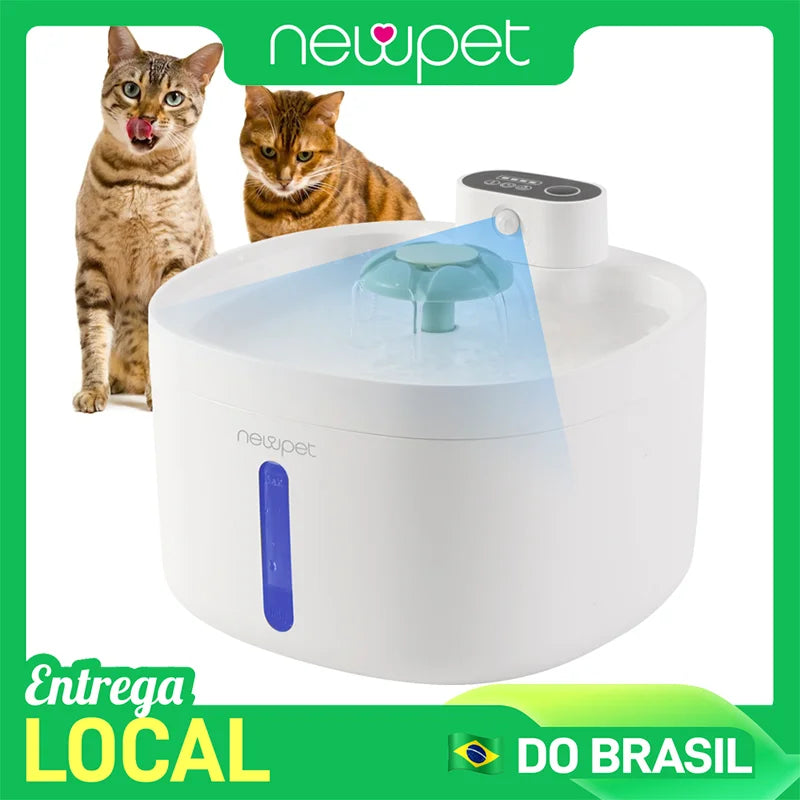 Newpet 2.6L Wireless Cat Water Fountain Auto Sensor Drinking Fountain For Cats Dog Drinker Pet Water Dispenser Accessories