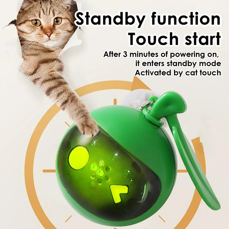 Indoor Cat Play Ball Automatic Moving Rolling Ball For Indoor Cats Rechargeable Touch Activated Rolling Ball Kitten Toys For